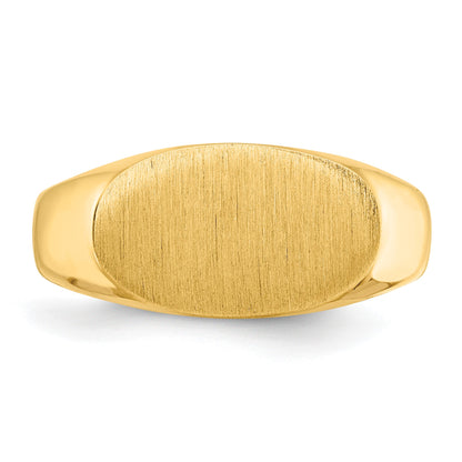 14k 13.5x8.0mm East-West Oval Closed Back Signet Ring