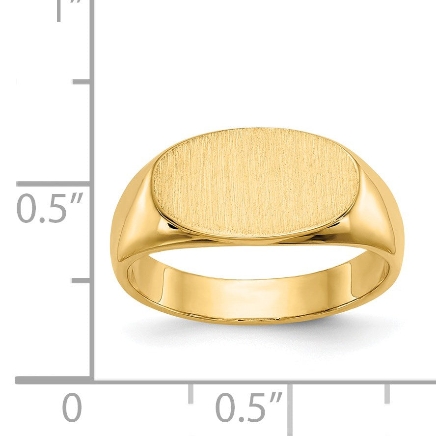 14k 13.5x8.0mm East-West Oval Closed Back Signet Ring