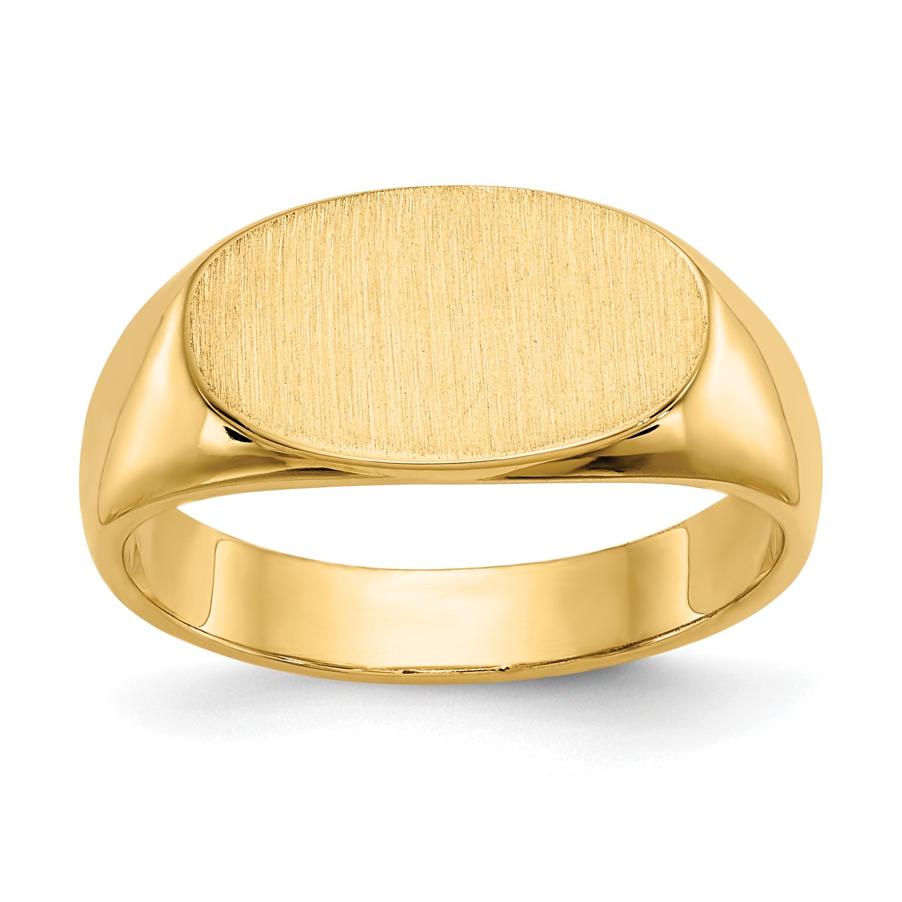 14k 13.5x8.0mm East-West Oval Closed Back Signet Ring