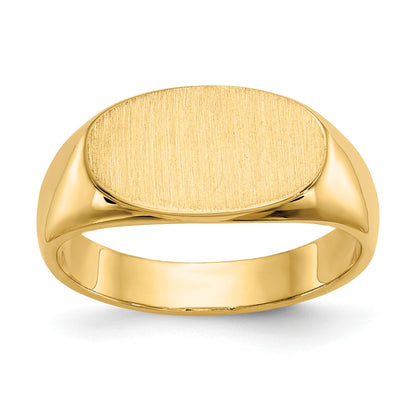 14k 13.5x8.0mm East-West Oval Closed Back Signet Ring