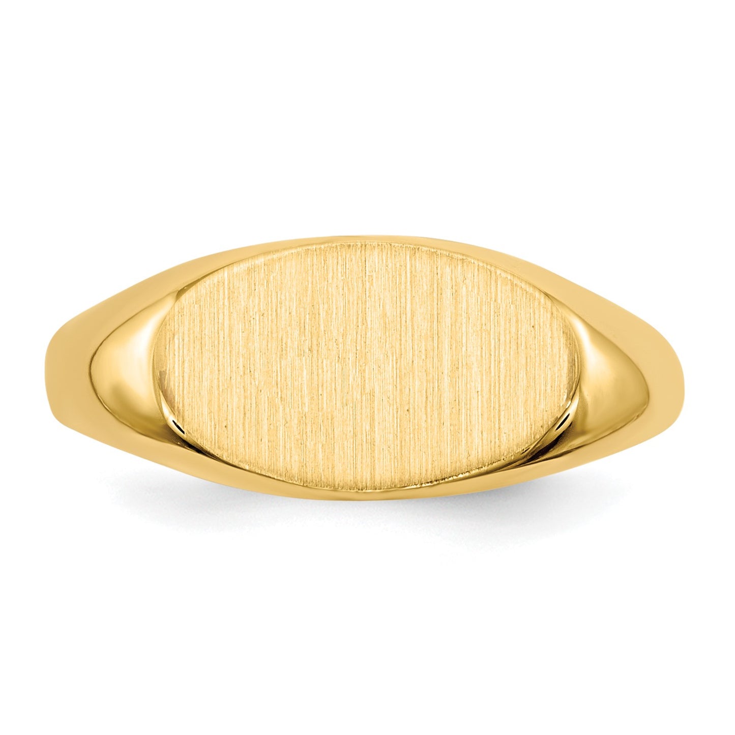 14k 6.5x11.0mm Open Back Size 4 Childs Oval Signet Ring