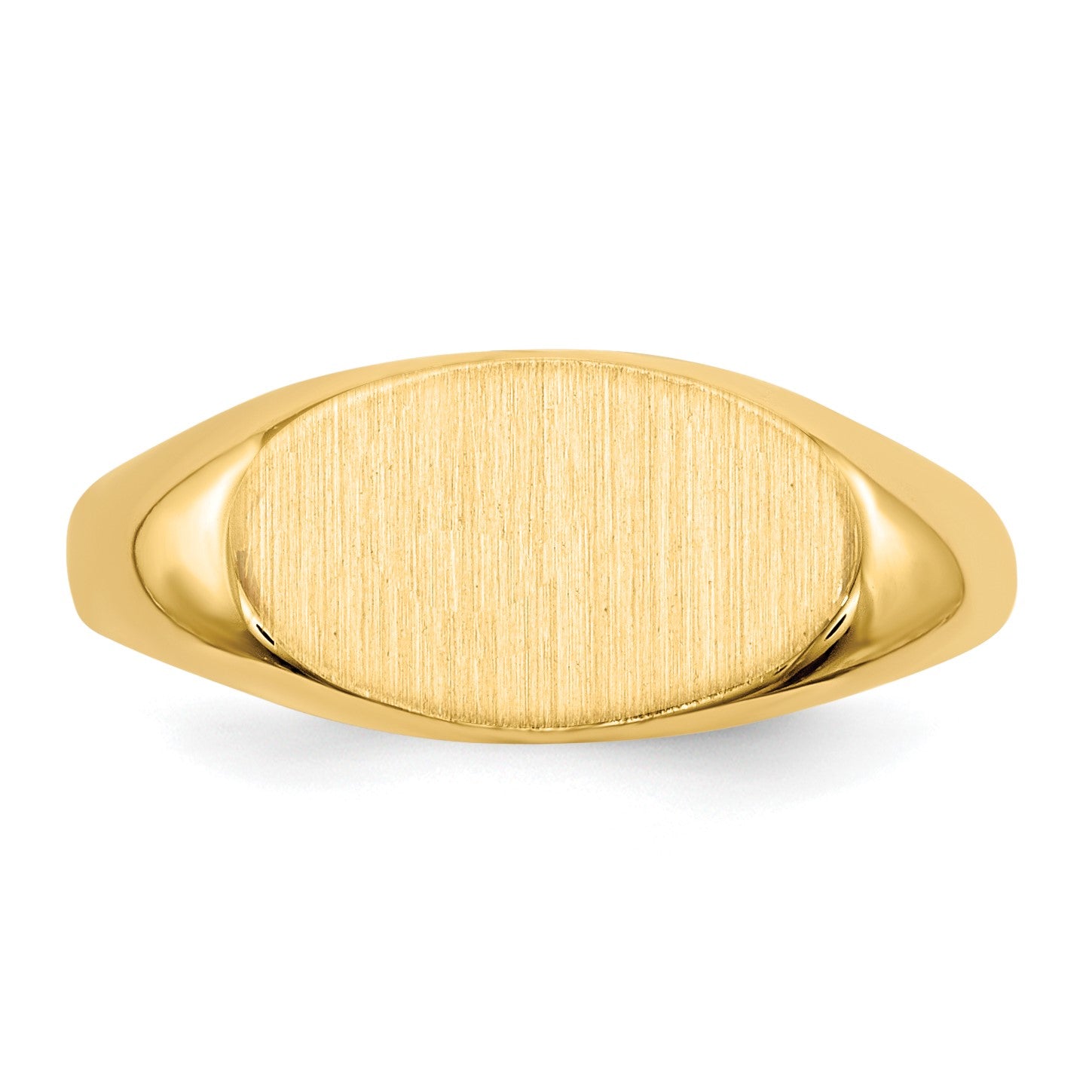 14k 6.5x11.0mm Open Back Size 4 Childs Oval Signet Ring