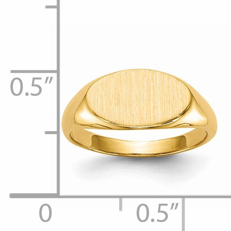 14k 6.5x11.0mm Open Back Size 4 Childs Oval Signet Ring
