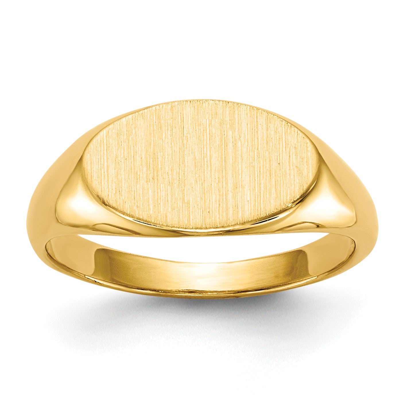 14k 6.5x11.0mm Open Back Size 4 Childs Oval Signet Ring