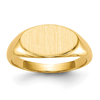 14k 6.5x11.0mm Open Back Size 4 Childs Oval Signet Ring
