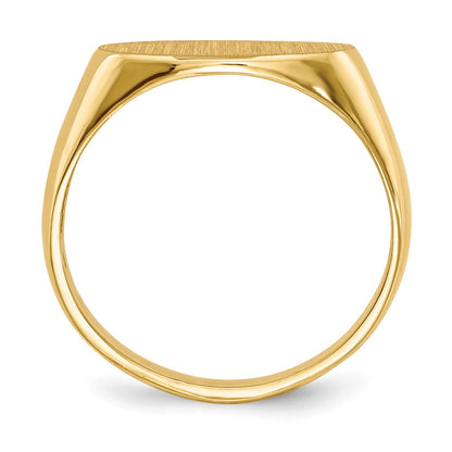14k 13.5x7.0mm East-West Oval Open Back Signet Ring