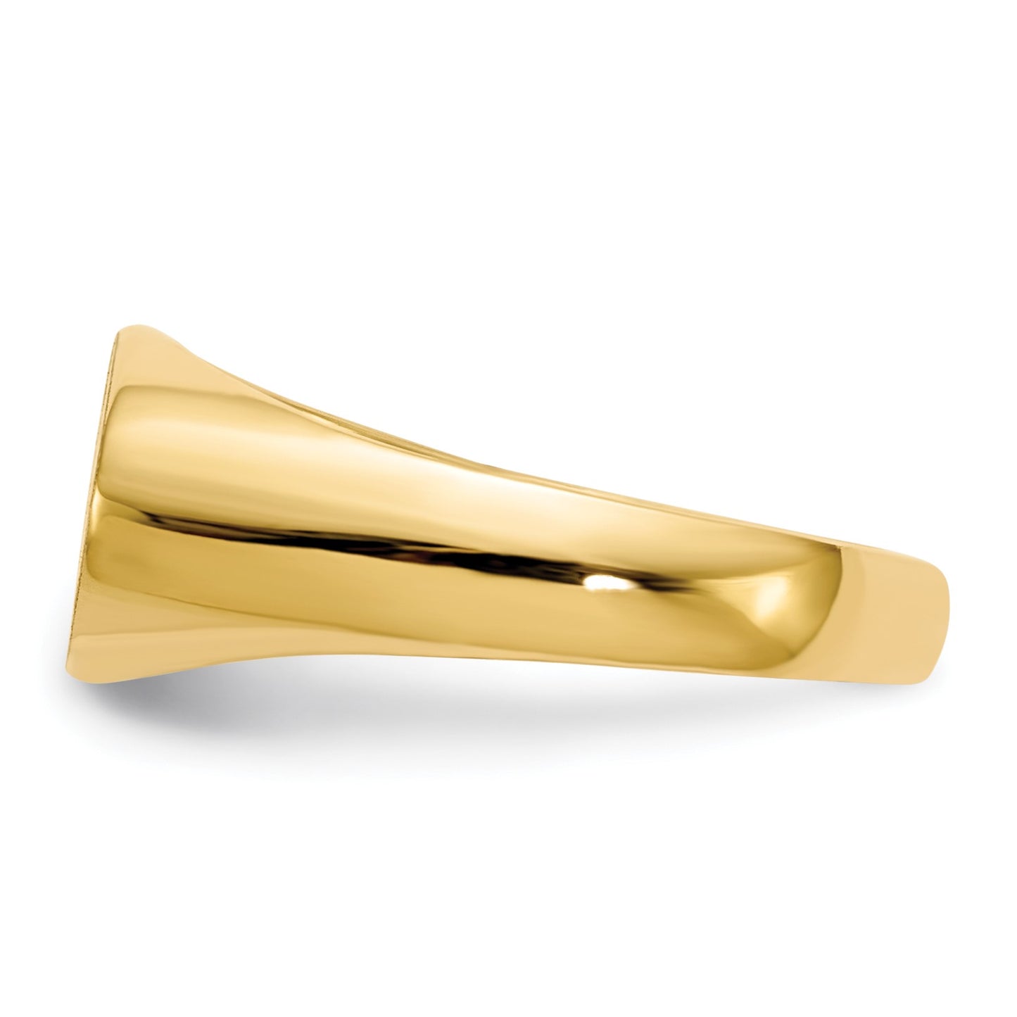 14k 13.5x7.0mm East-West Oval Open Back Signet Ring