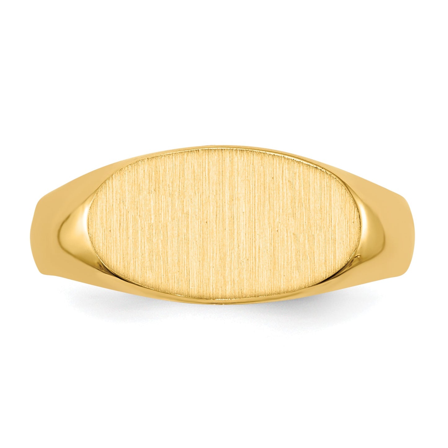 14k 13.5x7.0mm East-West Oval Open Back Signet Ring