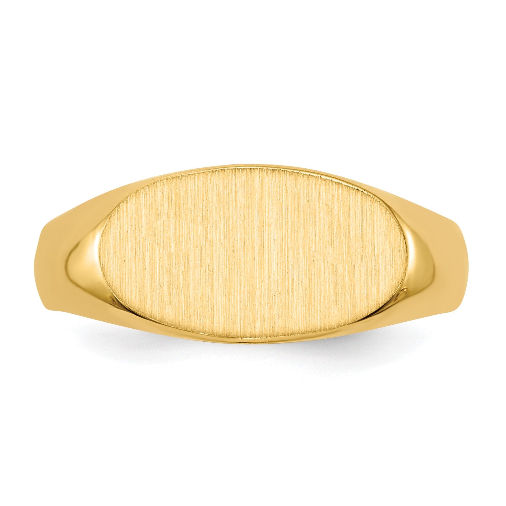 14k 13.5x7.0mm East-West Oval Open Back Signet Ring