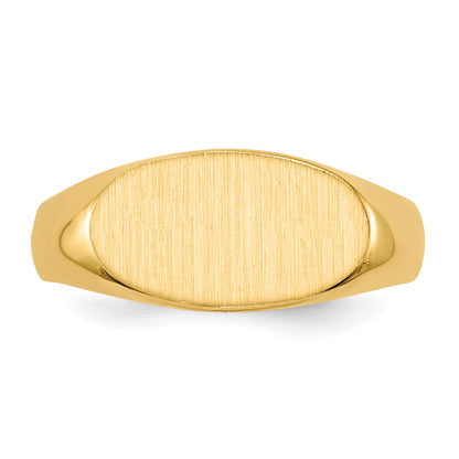 14k 13.5x7.0mm East-West Oval Open Back Signet Ring