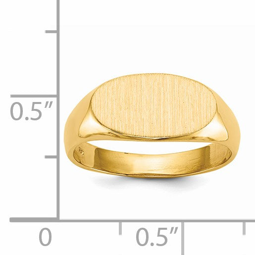 14k 13.5x7.0mm East-West Oval Open Back Signet Ring