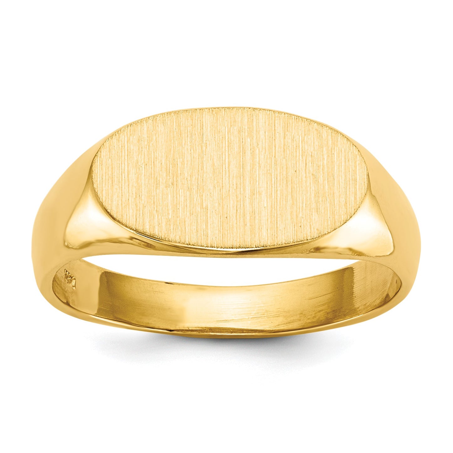 14k 13.5x7.0mm East-West Oval Open Back Signet Ring