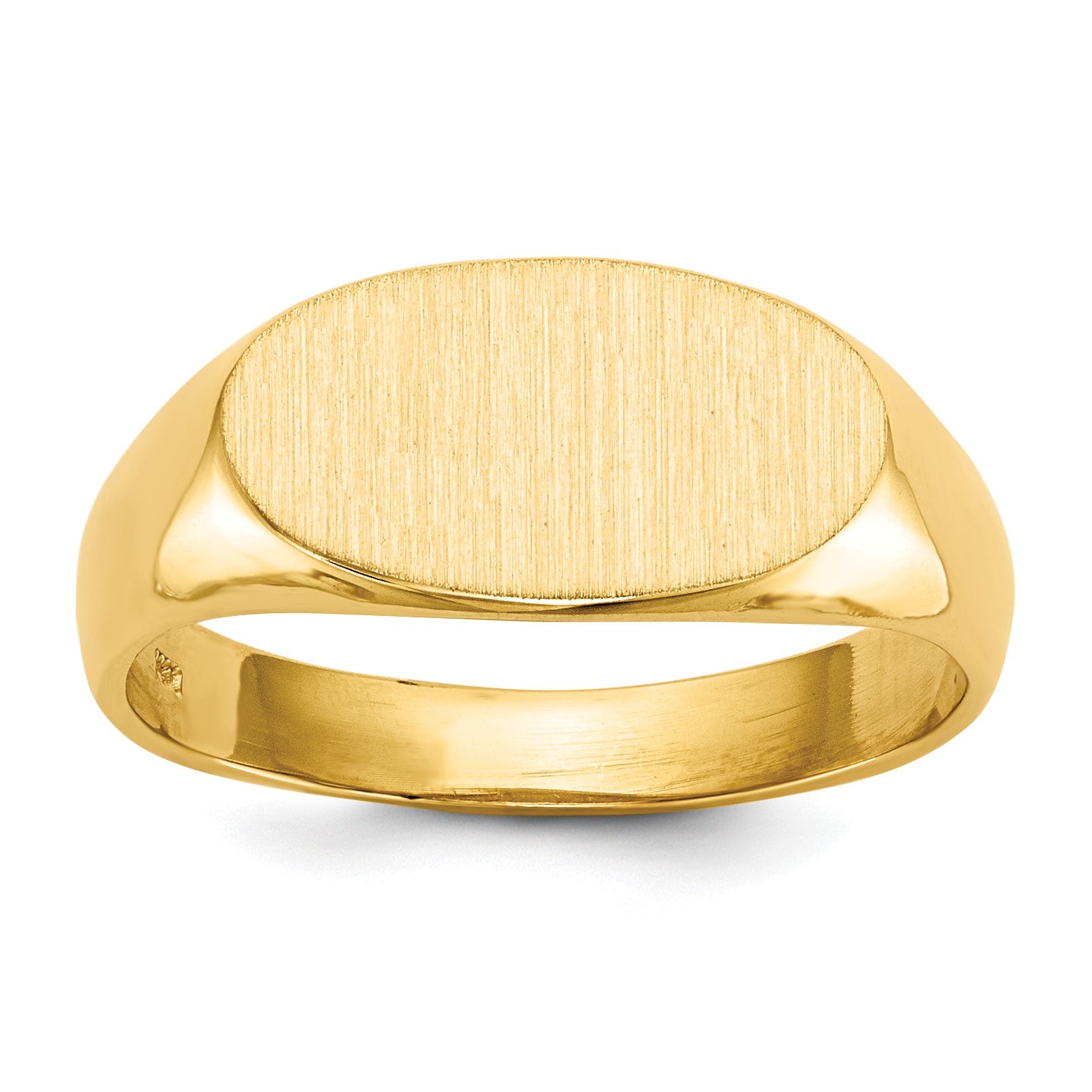 14k 13.5x7.0mm East-West Oval Open Back Signet Ring