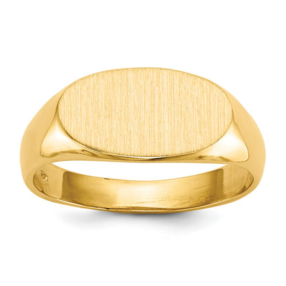 14k 13.5x7.0mm East-West Oval Open Back Signet Ring