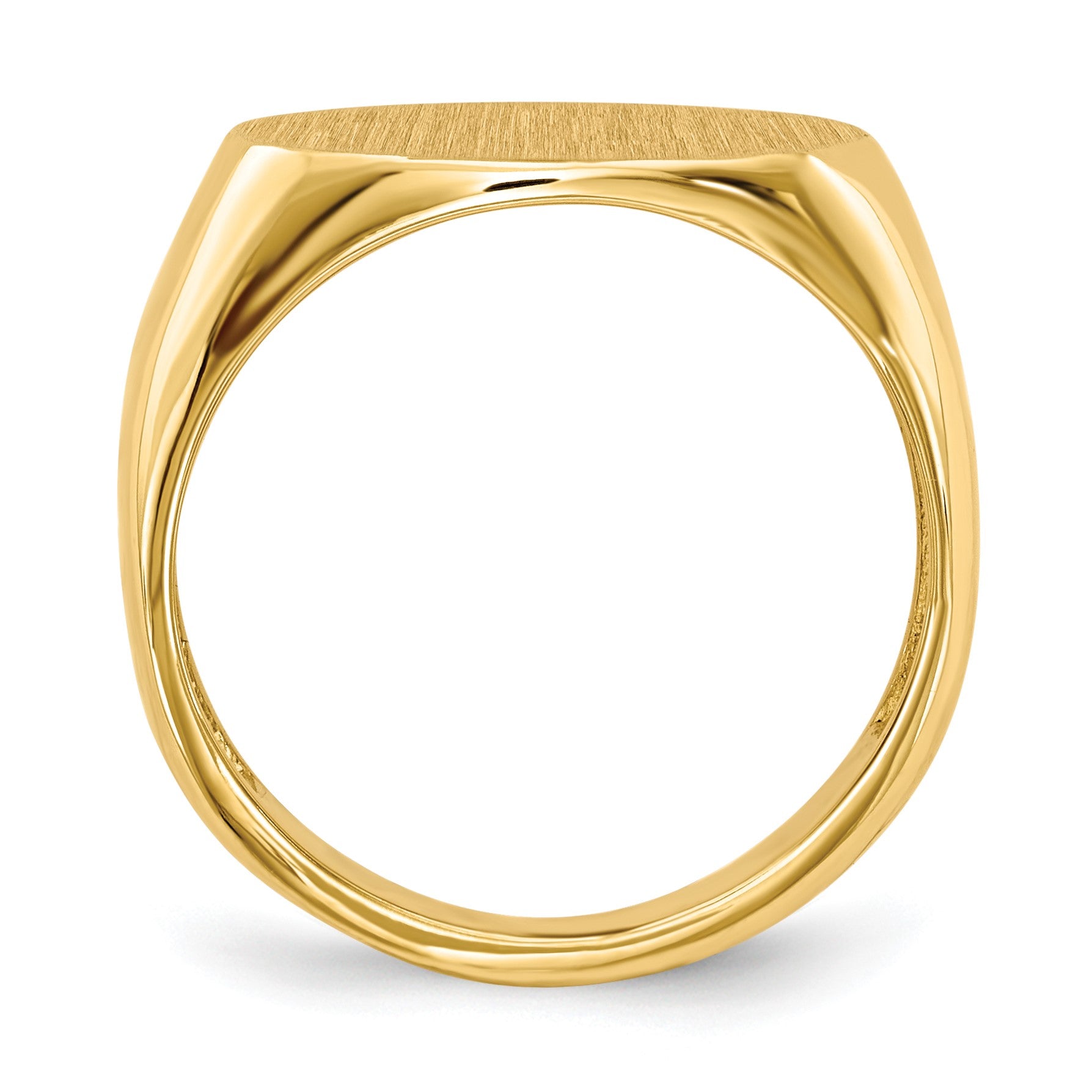 14k 15.0x9.0mm East-West Oval Open Back Signet Ring