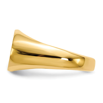14k 15.0x9.0mm East-West Oval Open Back Signet Ring