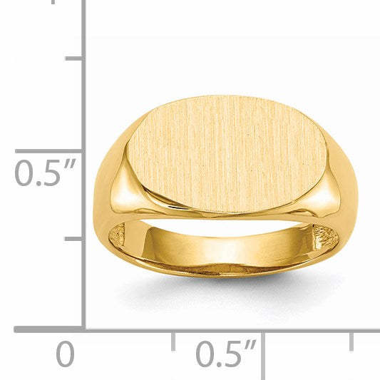 14k 15.0x9.0mm East-West Oval Open Back Signet Ring