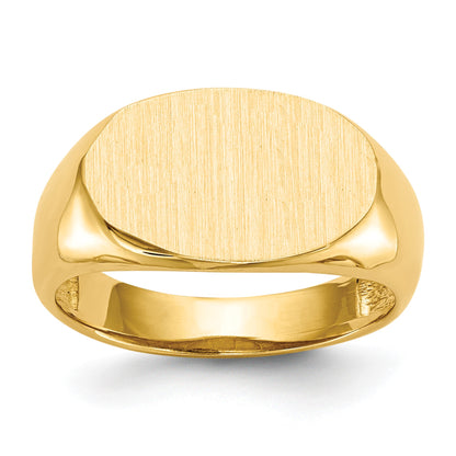 14k 15.0x9.0mm East-West Oval Open Back Signet Ring