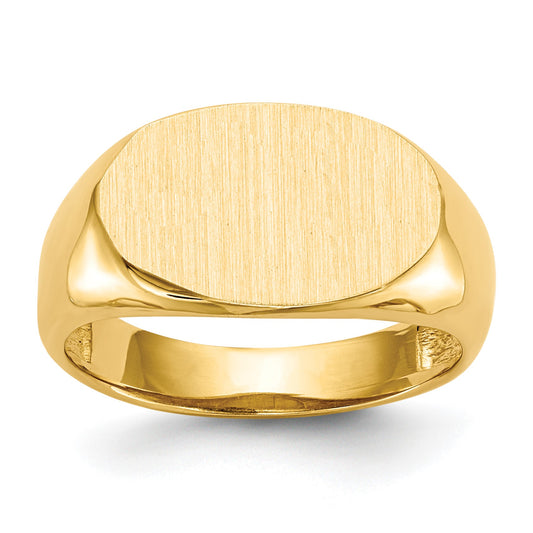 14k 15.0x9.0mm East-West Oval Open Back Signet Ring