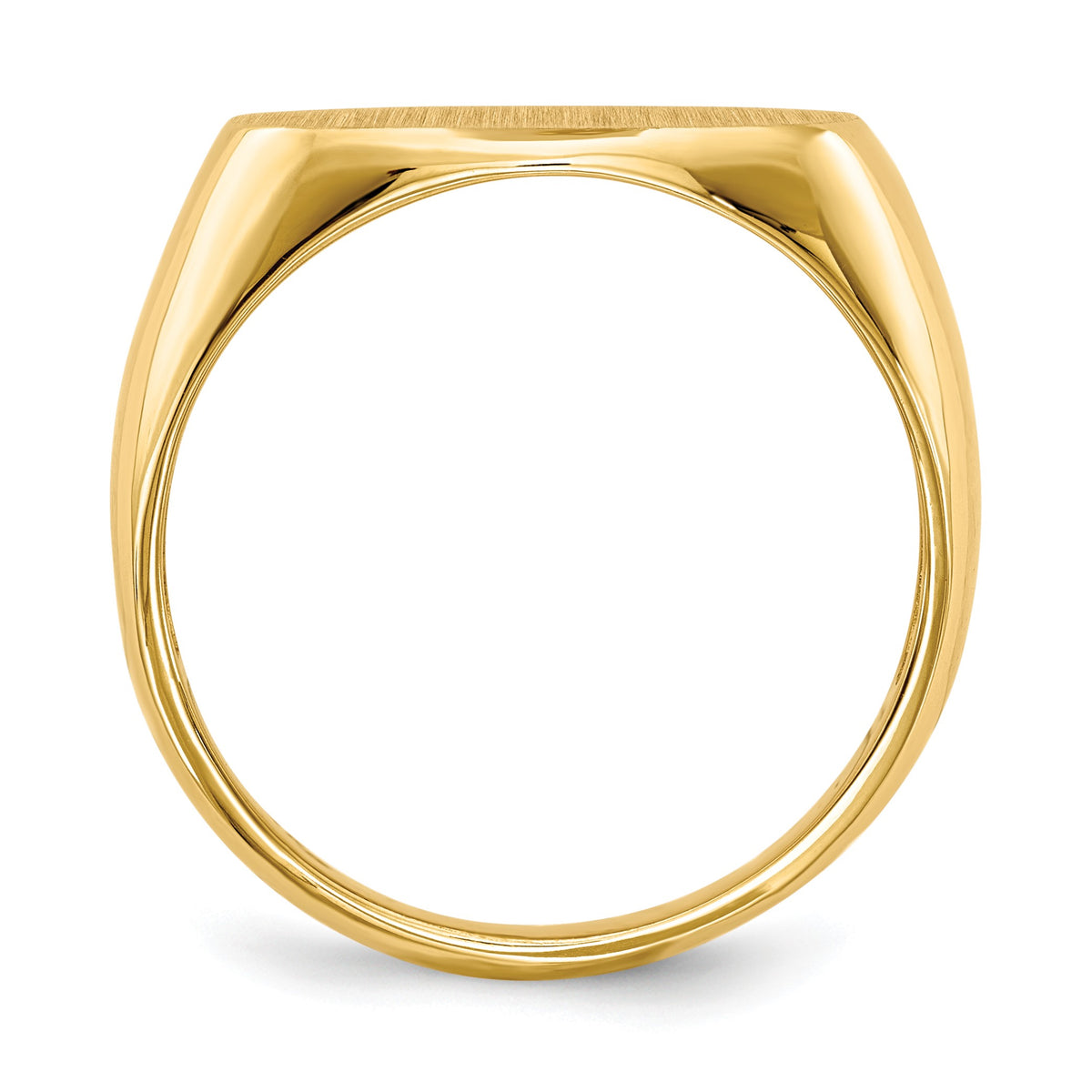 14k 17.0x11.0mm East-West Oval Open Back Mens Signet Ring