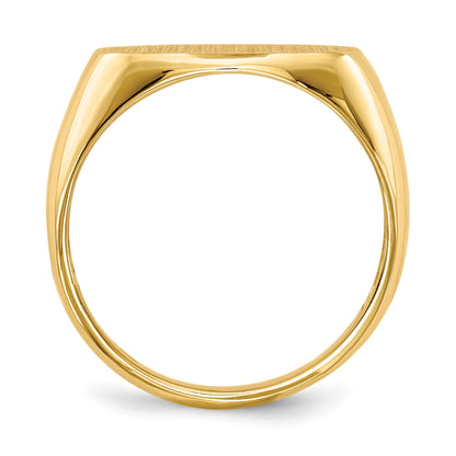 14k 17.0x11.0mm East-West Oval Open Back Mens Signet Ring
