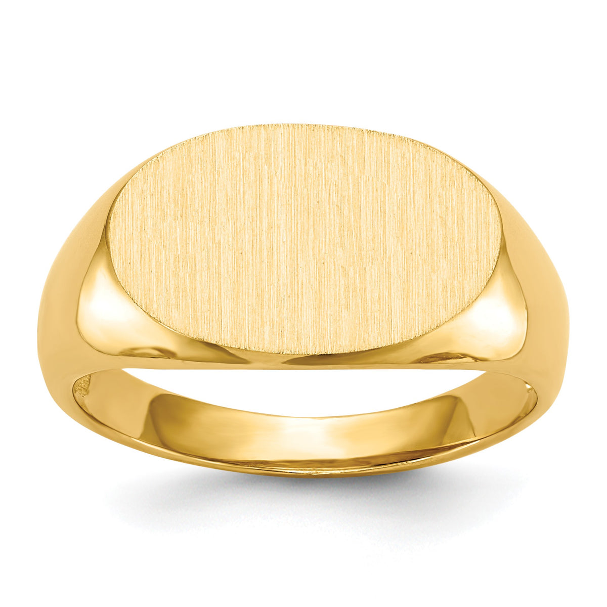 14k 17.0x11.0mm East-West Oval Open Back Mens Signet Ring