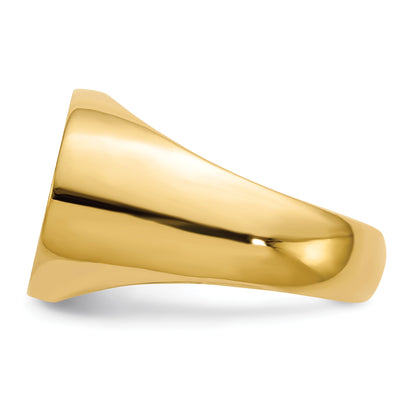 14k 20.5x14.0mm Oval Open Back Mens Signet Ring