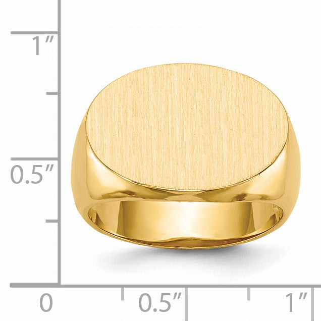 14k 20.5x14.0mm Oval Open Back Mens Signet Ring