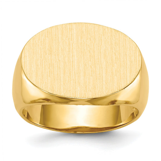 14k 20.5x14.0mm Oval Open Back Mens Signet Ring