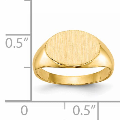 14k 11.0x7.5mm Closed Back Size 3.5 Childs Oval Signet Ring