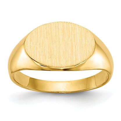 14k 11.0x7.5mm Closed Back Size 3.5 Childs Oval Signet Ring