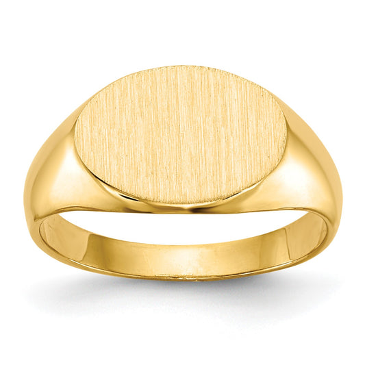 14k 11.0x7.5mm Closed Back Size 3.5 Childs Oval Signet Ring
