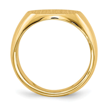 14k 12.5x9.5mm Oval Closed Back Signet Ring