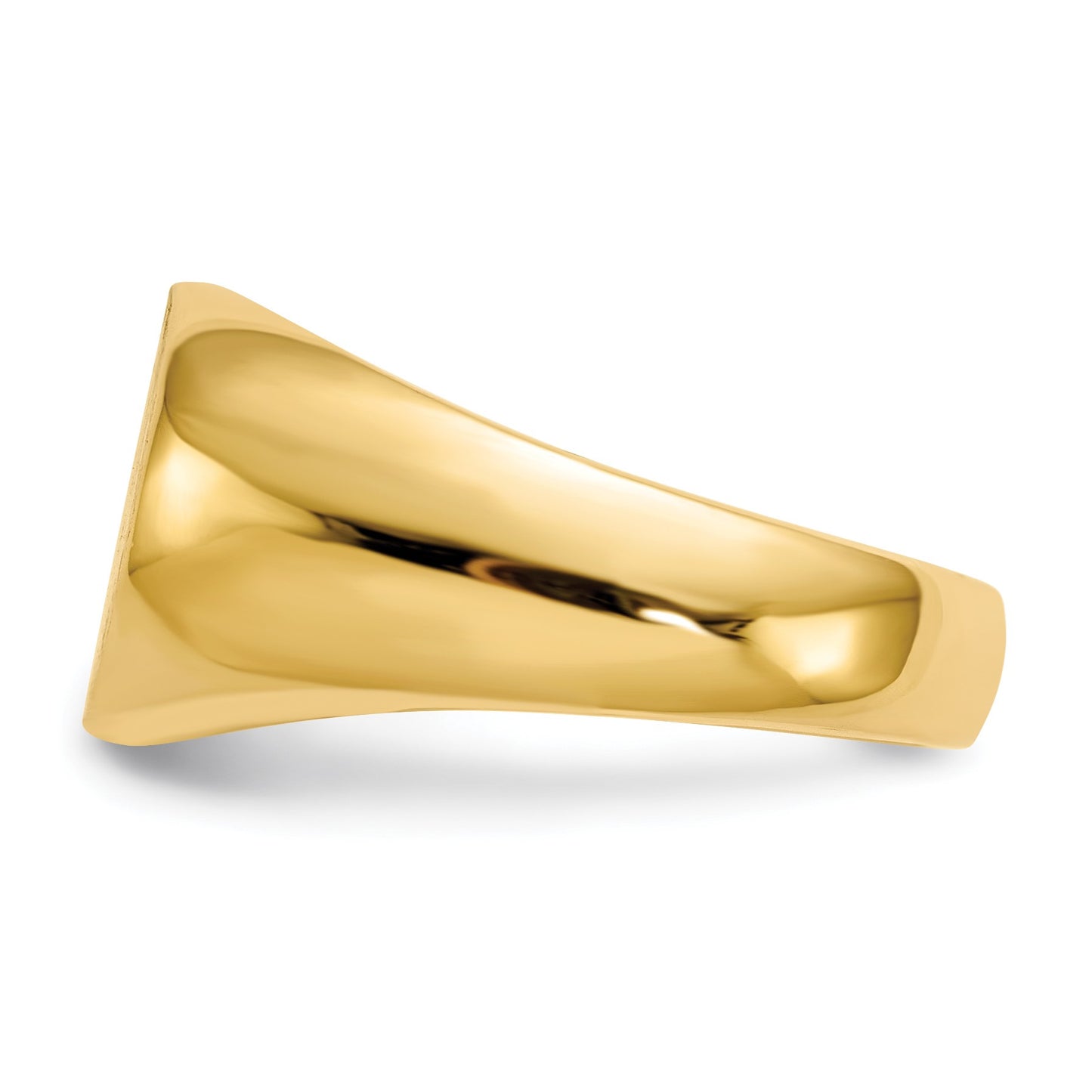 14k 12.5x9.5mm Oval Closed Back Signet Ring
