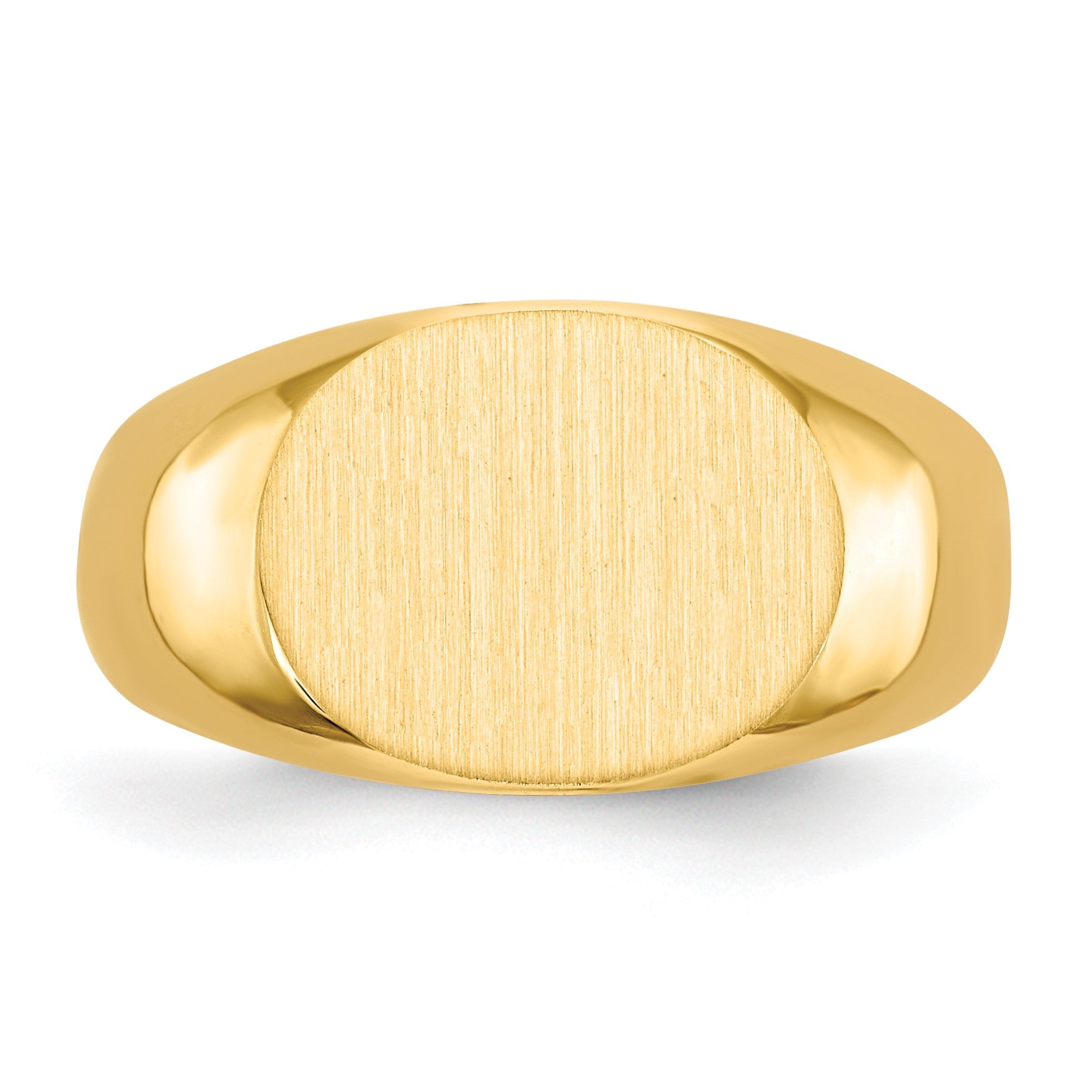 14k 12.5x9.5mm Oval Closed Back Signet Ring