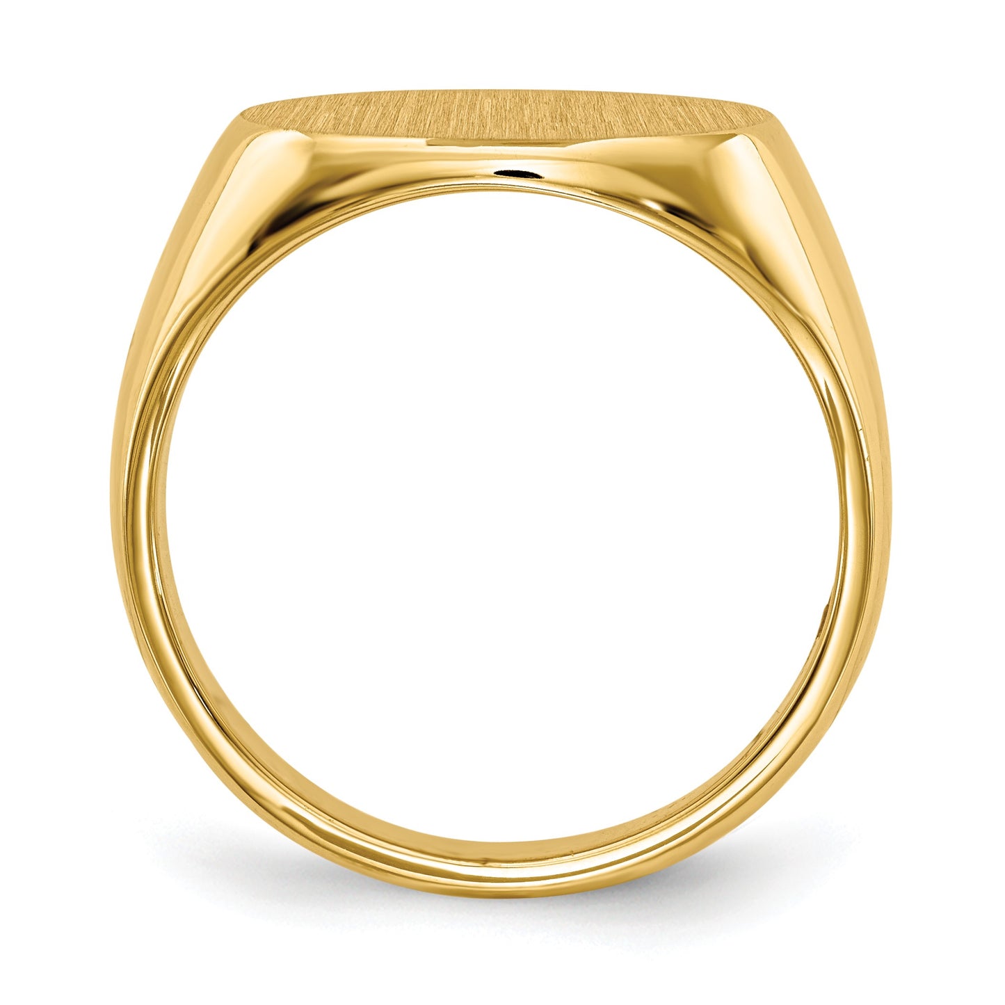 14k 16.0x12.0mm Oval Closed Back Mens Signet Ring