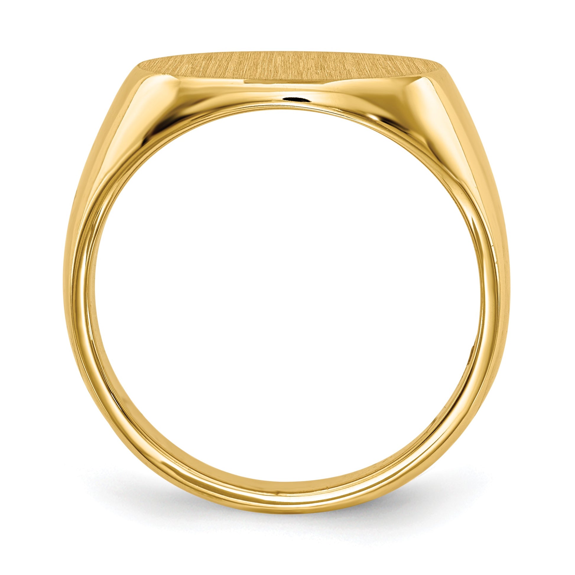 14k 16.0x12.0mm Oval Closed Back Mens Signet Ring