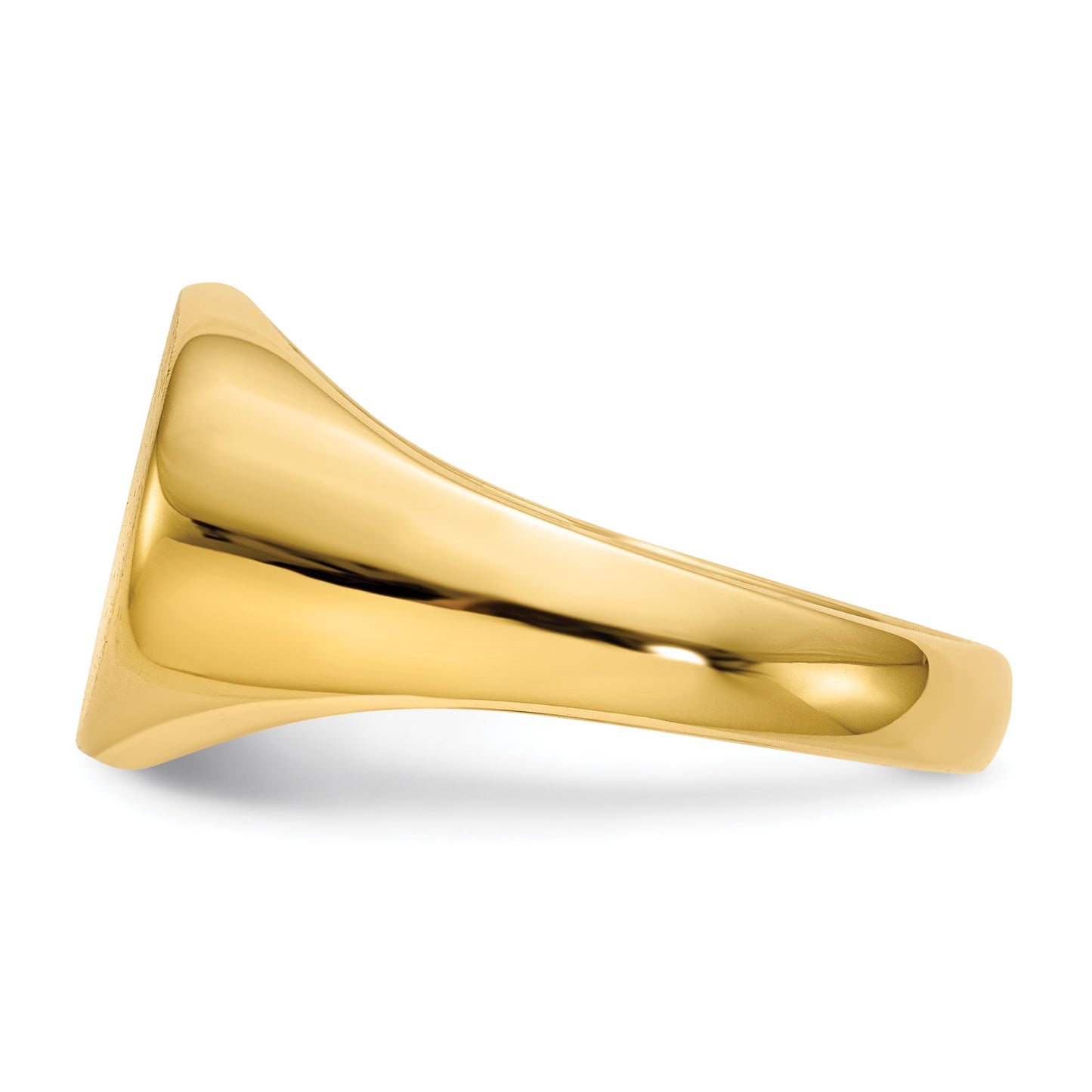 14k 16.0x12.0mm Oval Closed Back Mens Signet Ring