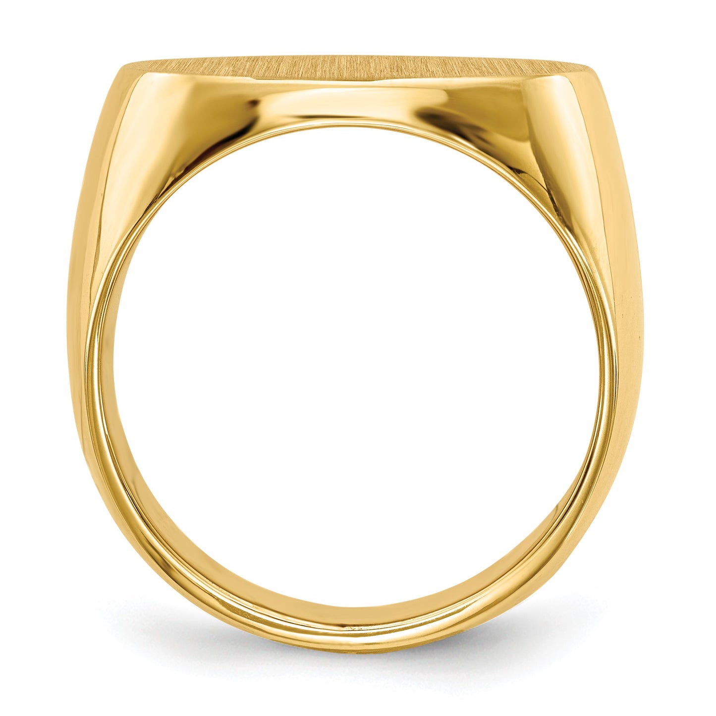 14k 19.0x13.0mm Oval Closed Back Mens Signet Ring