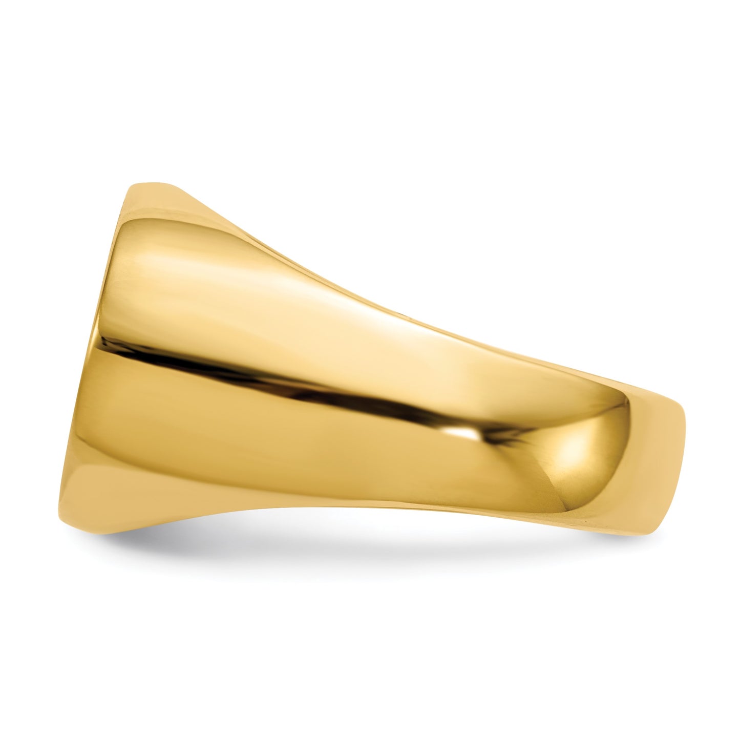 14k 19.0x13.0mm Oval Closed Back Mens Signet Ring