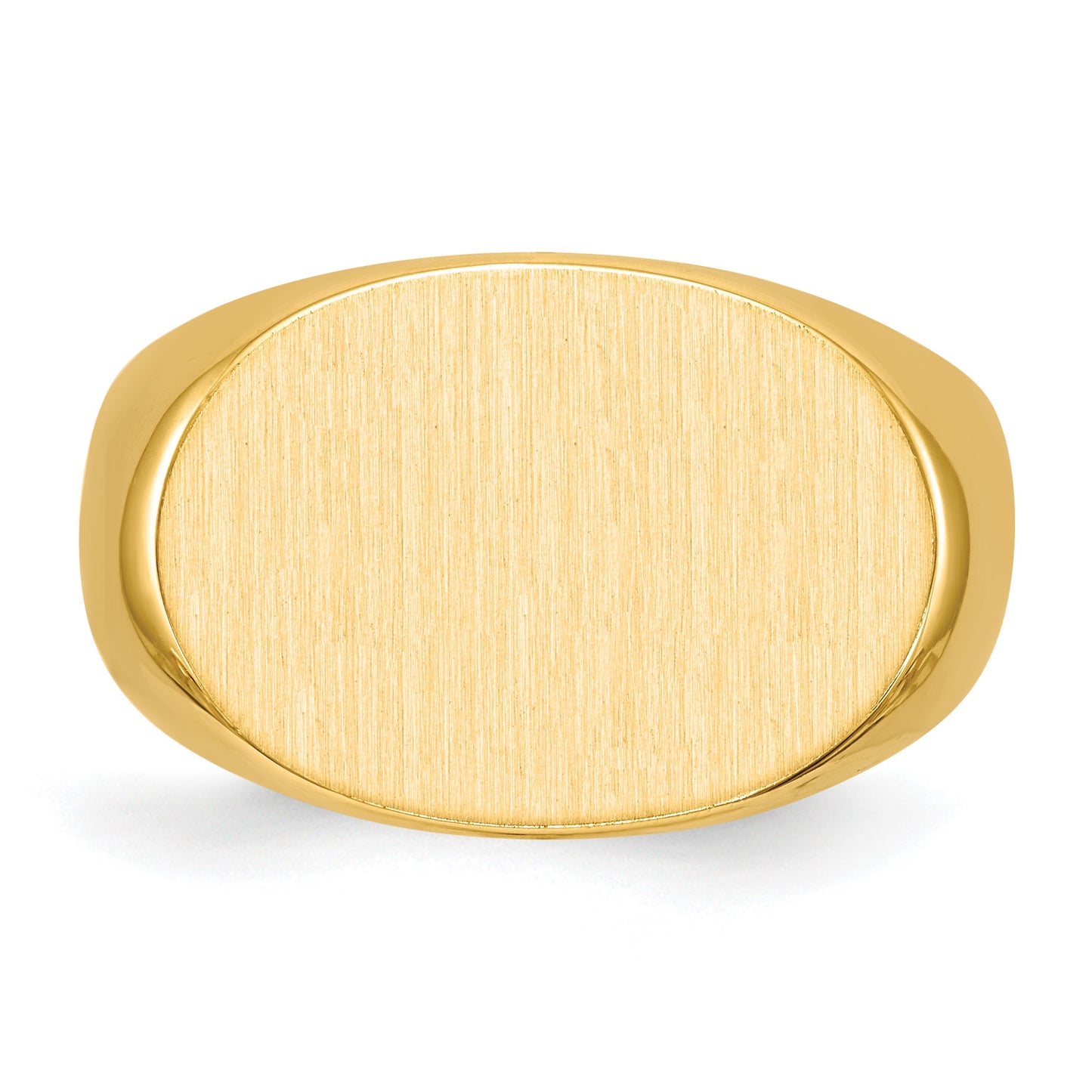 14k 19.0x13.0mm Oval Closed Back Mens Signet Ring