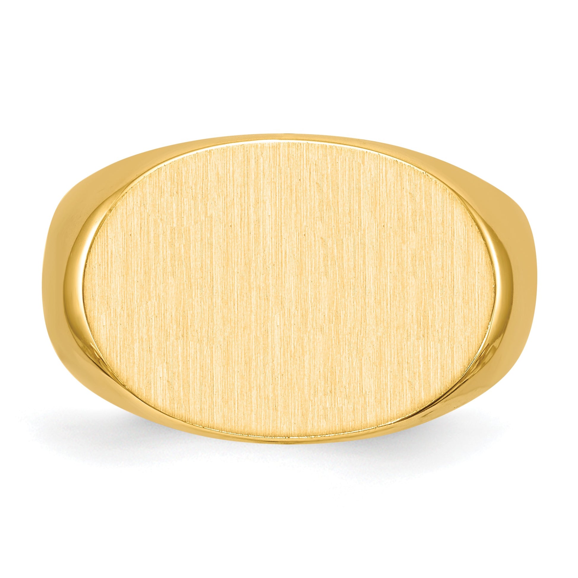 14k 19.0x13.0mm Oval Closed Back Mens Signet Ring