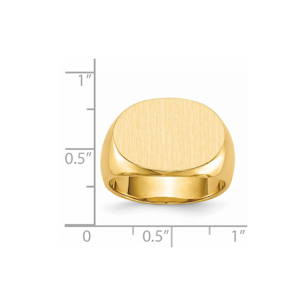 14k 13.0x19.0mm Closed Back Men's Signet Ring