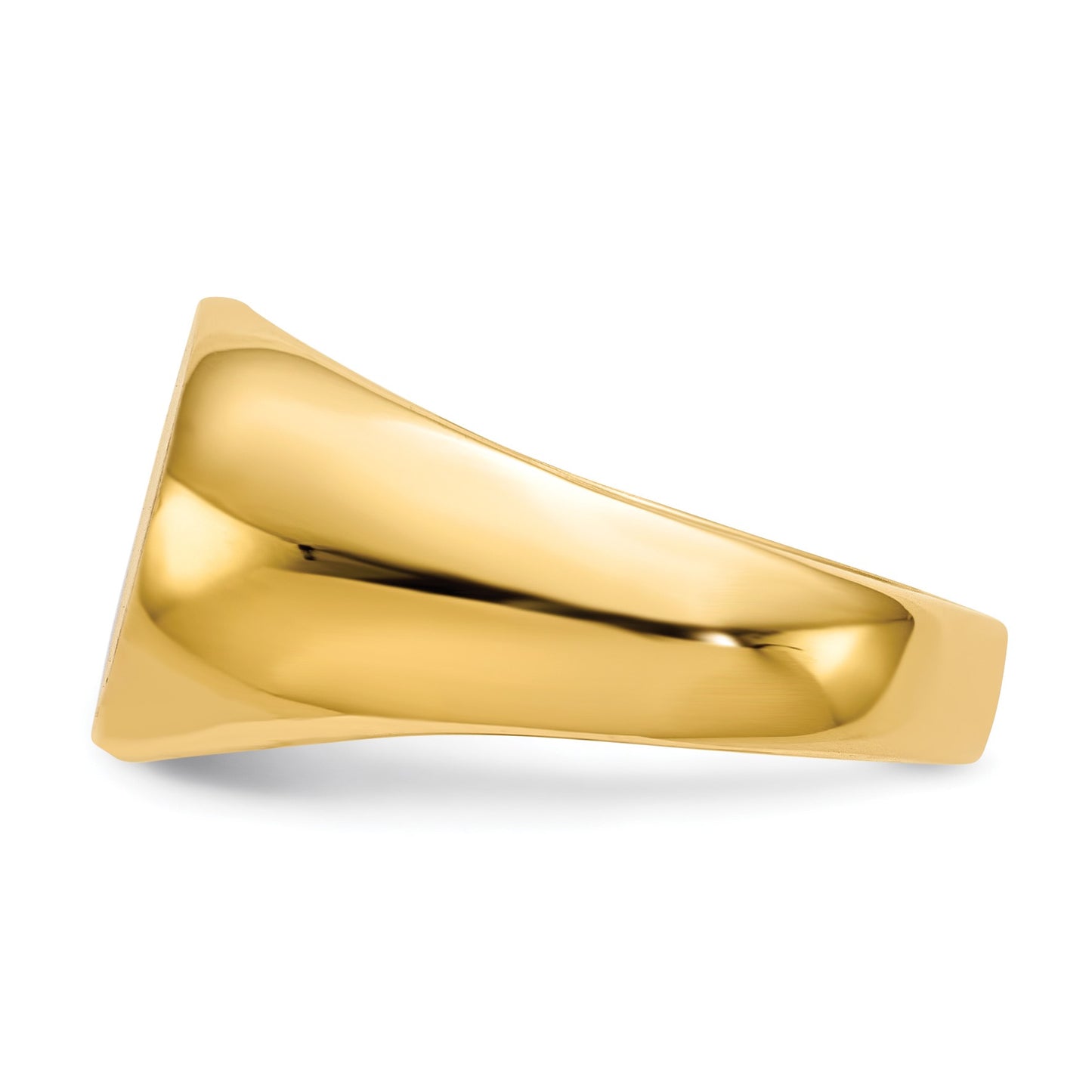 14k 12.5x9.5mm Oval Open Back Signet Ring