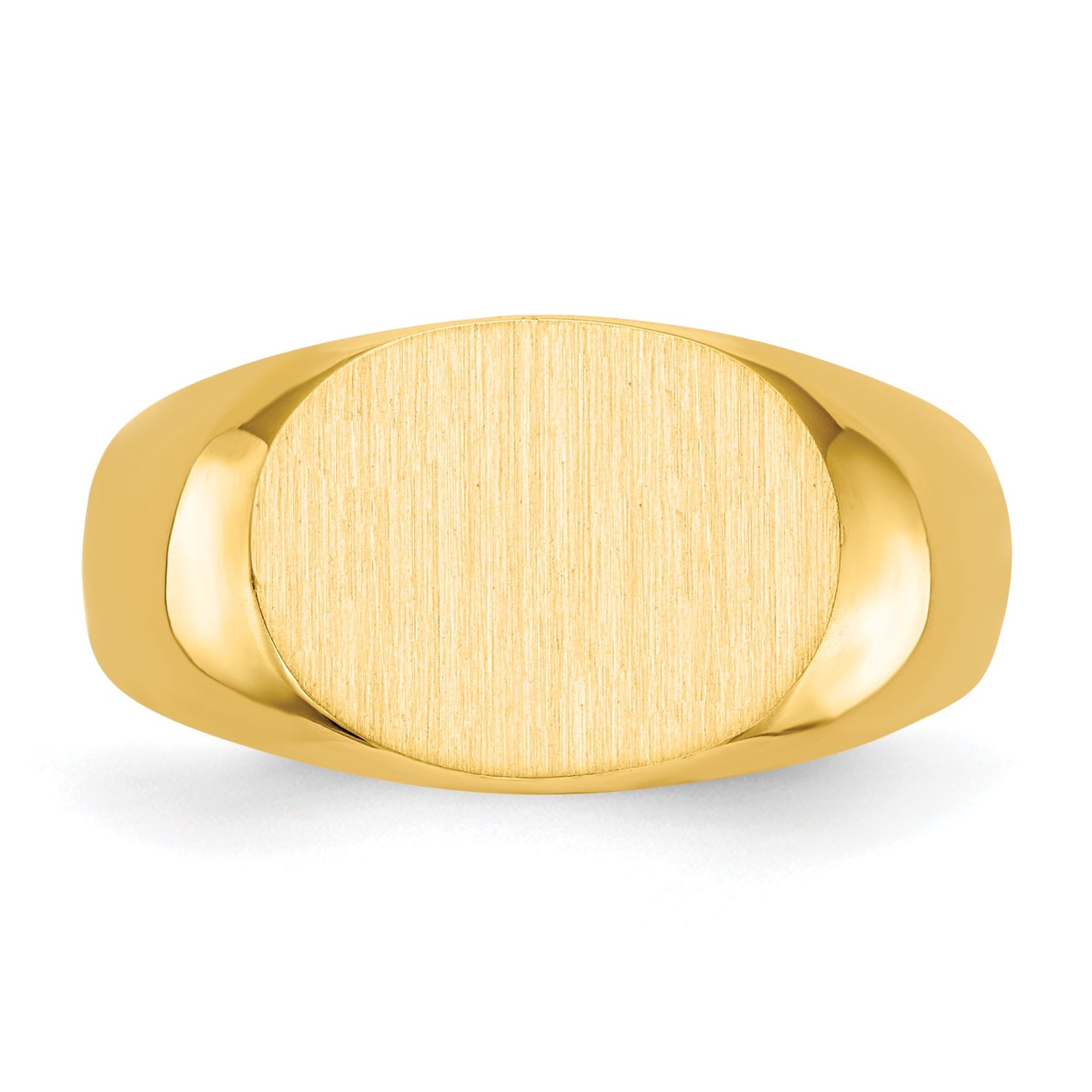 14k 12.5x9.5mm Oval Open Back Signet Ring