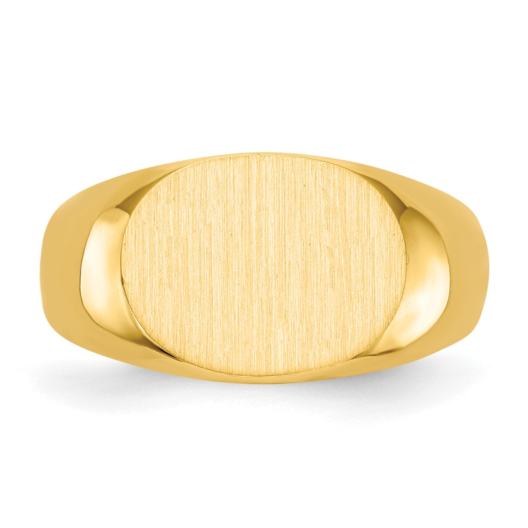 14k 12.5x9.5mm Oval Open Back Signet Ring