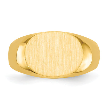 14k 12.5x9.5mm Oval Open Back Signet Ring
