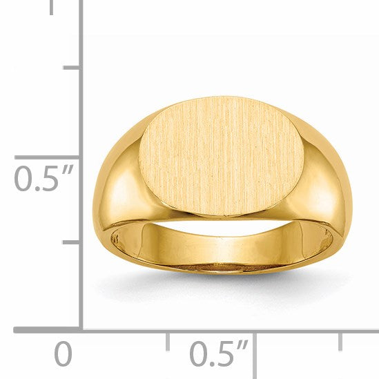 14k 12.5x9.5mm Oval Open Back Signet Ring