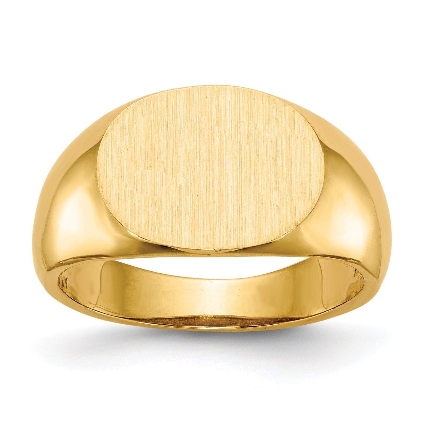 14k 12.5x9.5mm Oval Open Back Signet Ring