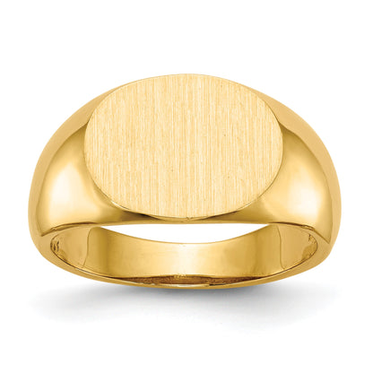 14k 12.5x9.5mm Oval Open Back Signet Ring